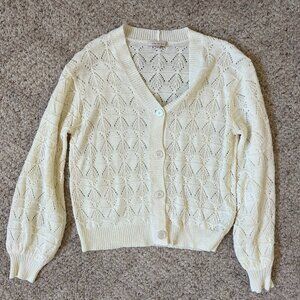 Skies Are Blue | Open Weave Knit Sweater | Size S